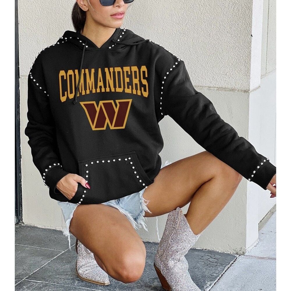 Washington Commanders Studded Hoodie Pullover Sweatshirt (Sz XL) Gameday Couture